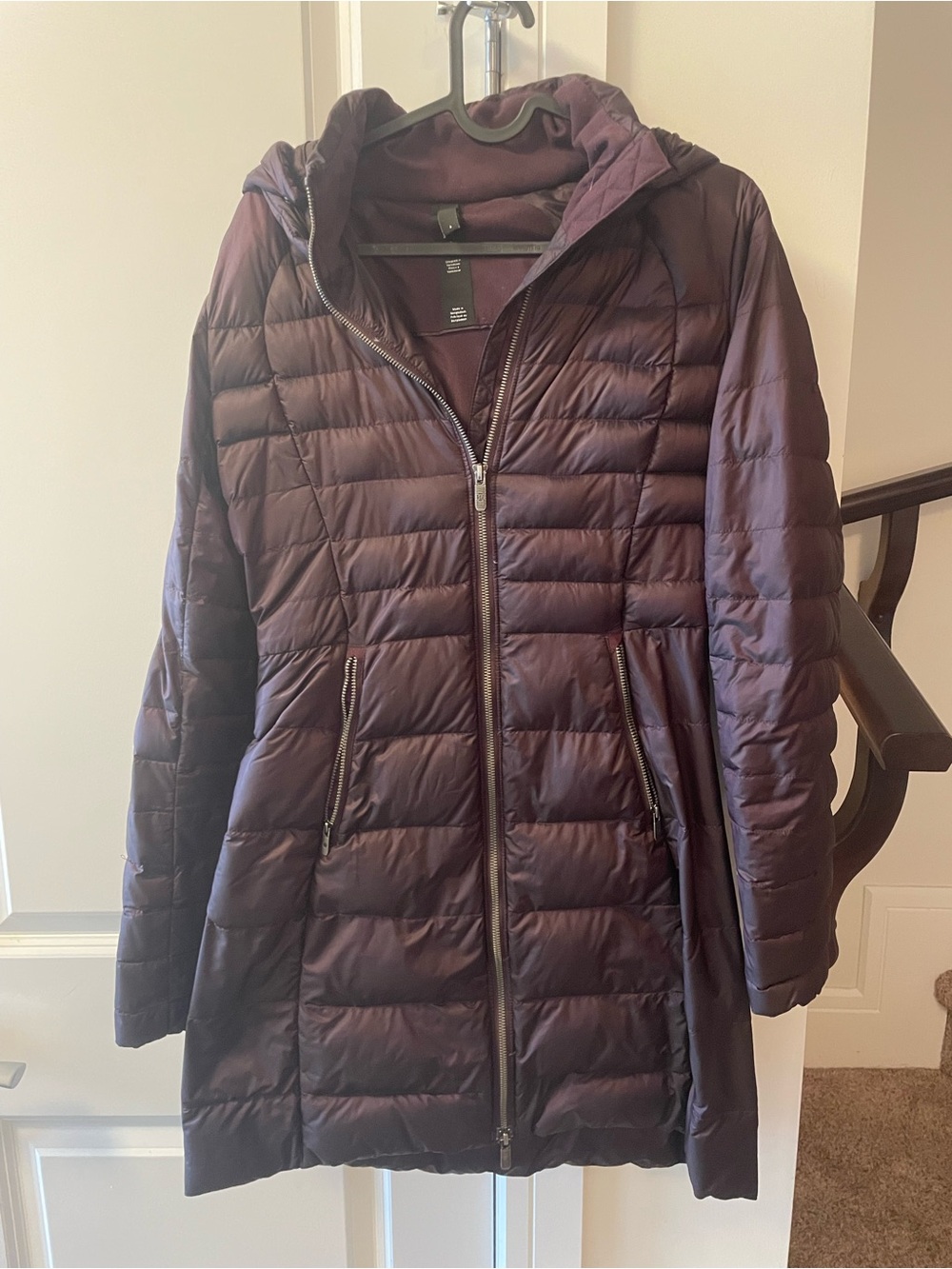 Lululemon Women’s Quilted Long Puffer Coat - Deep Plum